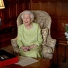 Queen Elizabeth II smiling Sandringham House