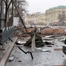 A picture shows damages after the shelling by Russian forces of Constitution Square in Kharkiv, Ukraine's second-biggest city, on March 2, 2022.