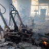 A destroyed fitness center following Russian missile strikes in Kyiv, Ukraine, on Wednesday, March 2, 2022.