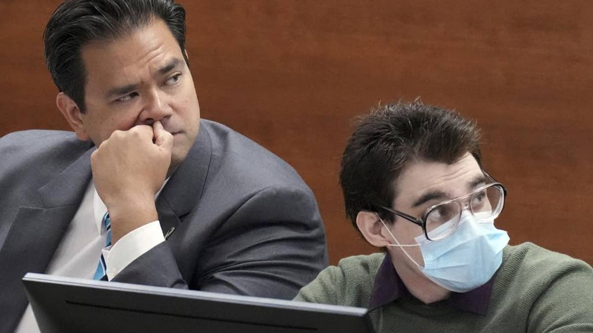 Chief Assistant Public Defender David Wheeler is shown at the defense table with Marjory Stoneman Douglas High School shooter Nikolas Cruz during jury pre-selection in the penalty phase of his trial at the Broward County Courthouse in Fort Lauderdale on Monday, April 4, 2022.