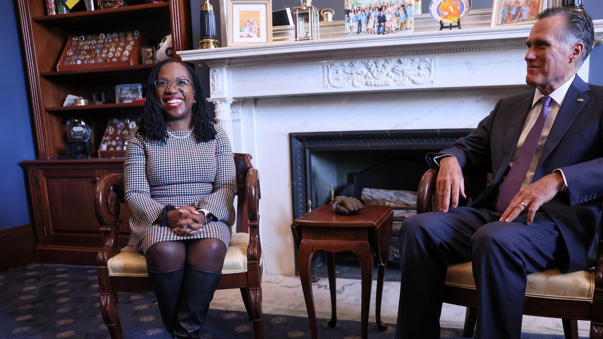 U.S. Supreme Court nominee Judge Ketanji Brown Jackson meets with U.S. Senator Mitt Romney, in Washington