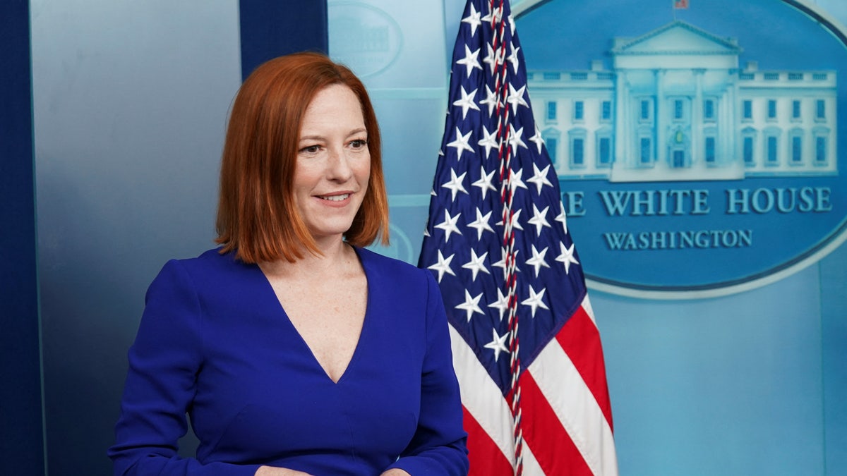 White House Press Secretary Jen Psaki listens during a press briefing at the White House in Washington, U.S., April 1, 2022. REUTERS/Kevin Lamarque