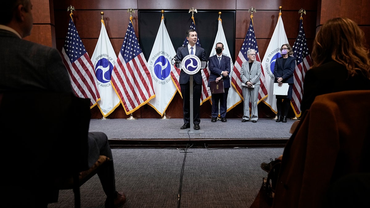 Transportation Secretary Pete Buttigieg speaks