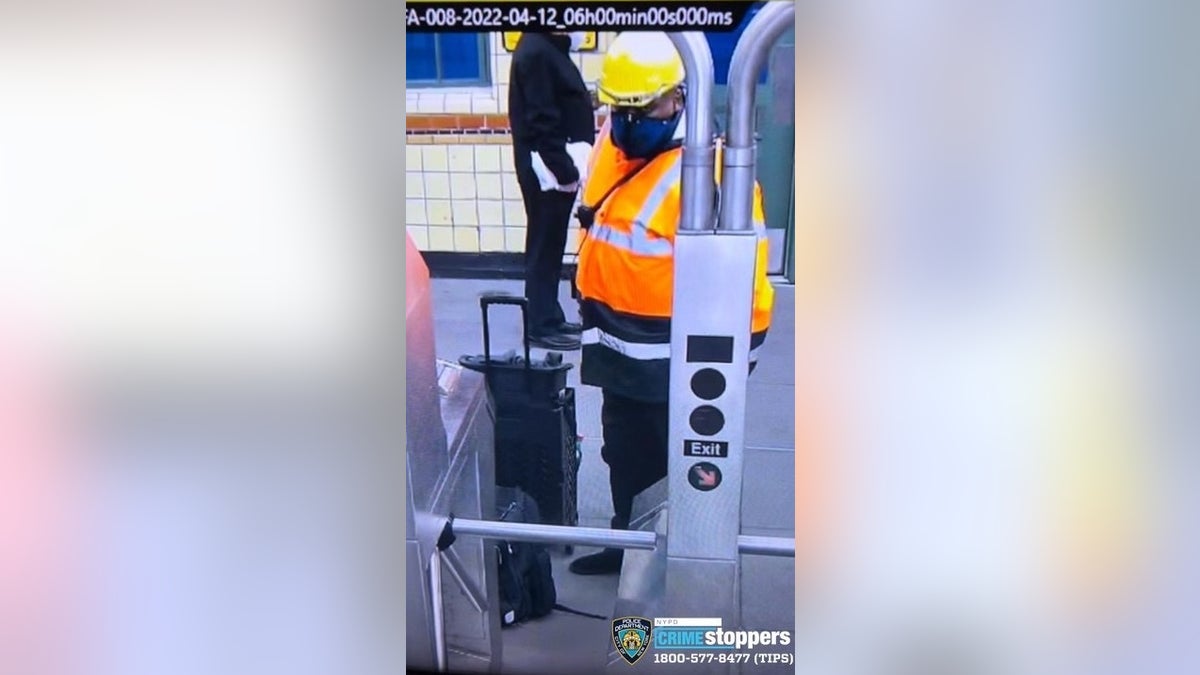 Police released these surveillance images showing Frank James entering the Kings HIghway subway station in Gravesend, Brooklyn, shortly before the attack on a Manhattan-bound N train in Sunset Park Tuesday morning.