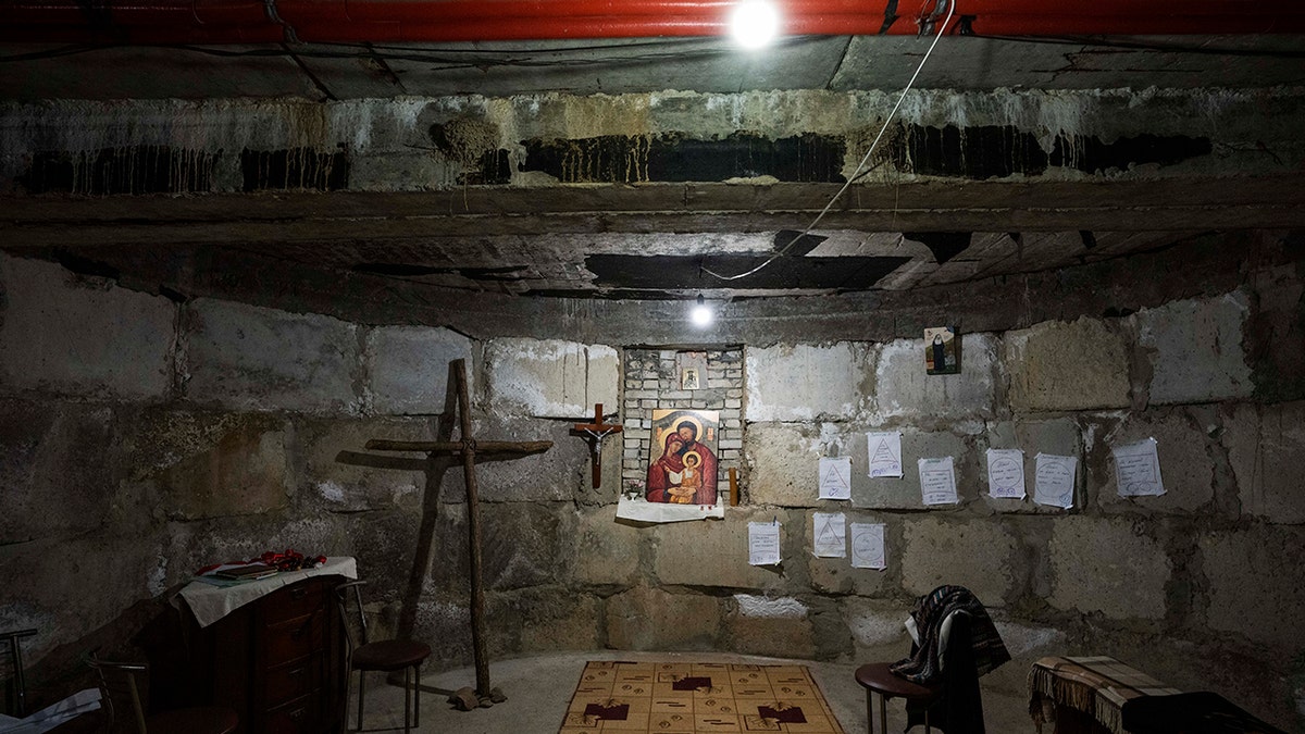 Dark bomb shelter in Ukraine