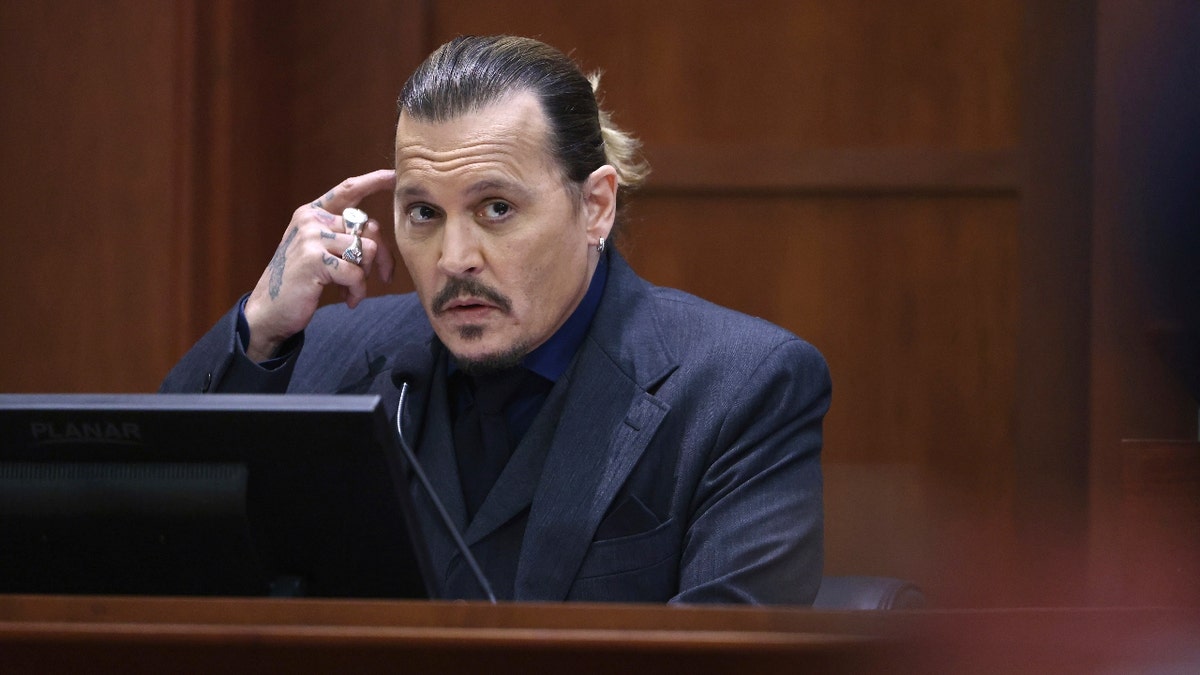 US actor Johnny Depp testifies during the 50 million US dollar Depp vs Heard defamation trial at the Fairfax County Circuit Court in Fairfax, Virginia, USA, 21 April 2022. Johnny Depp's 50 million US dollar defamation lawsuit against Amber Heard that started on 10 April is expected to last five or six weeks.