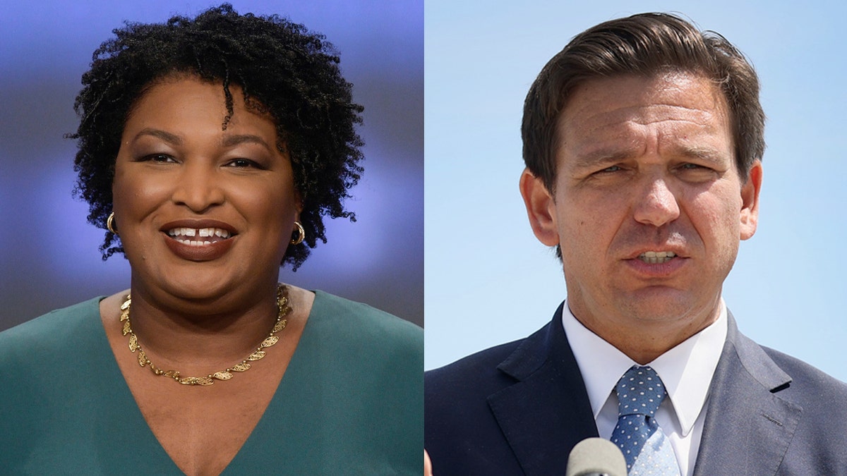 Stacey Abrams (left) is running for governor in Georgia. Ron DeSantis is the governor of Florida. 