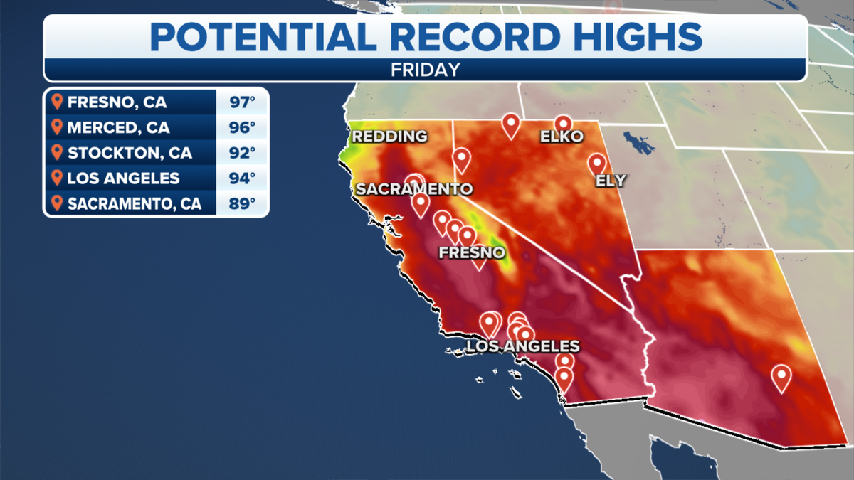 Western potential record high temperatures