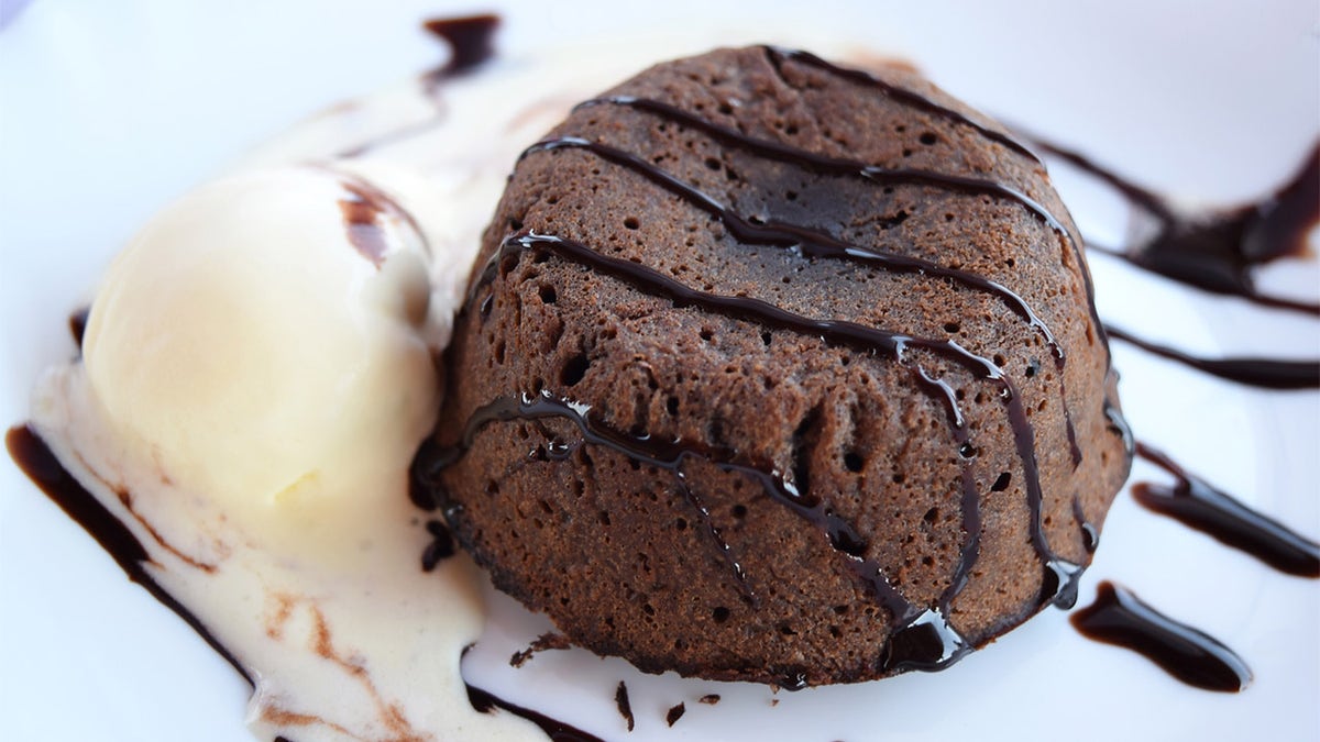 Lava cake and ice cream