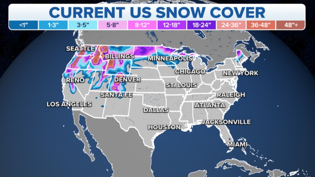 Map of U.S. snow cover