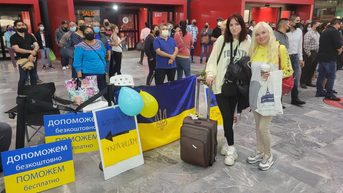 Elena Fetisova, 34, greeted her sister, 15, in Tijuana, Mexico, after her sister escaped Ukraine and flew to the west to reach the United States. (Elena Fetisova)