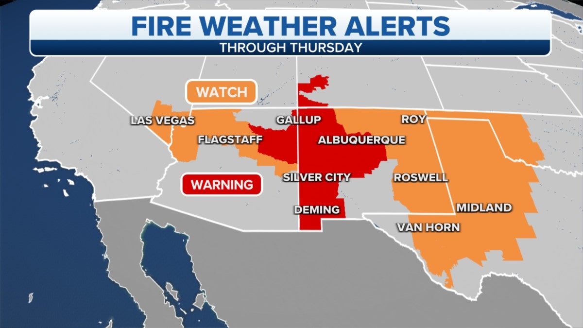 Map of fire weather alerts