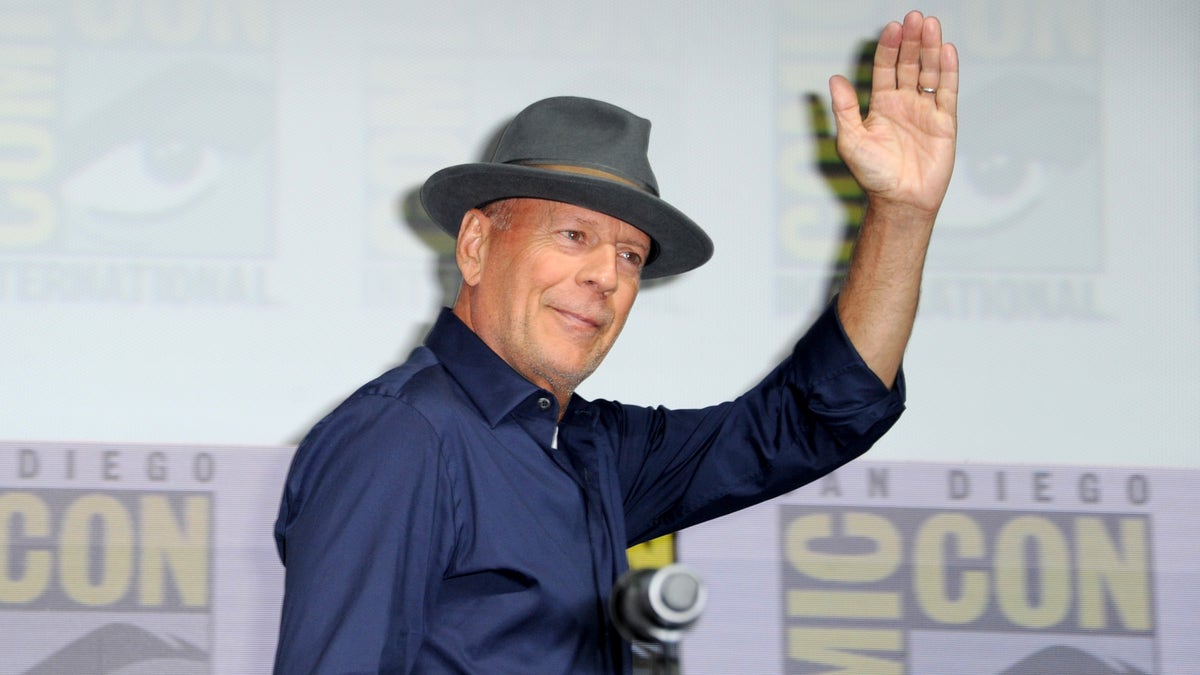 Bruce Willis walks onstage at Universal Pictures' "Glass" and "Halloween" panels during Comic-Con International 2018 at San Diego Convention Center on July 20, 2018 in San Diego, California.