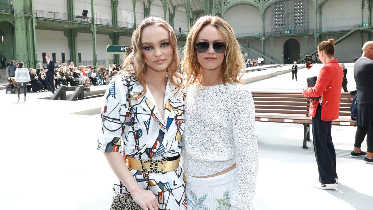 Lily-Rose Depp with her mom, Vanessa Paradis, Johnny Depp's former girlfriend
