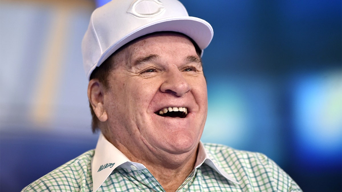 Baseball legend Pete Rose visits Fox Business Network Studios on June 5, 2019 in New York City.?