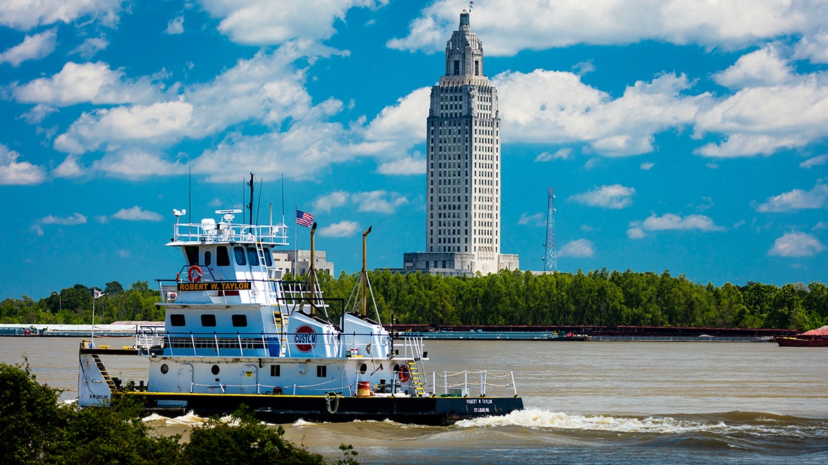 Louisiana skyline and State Capitol