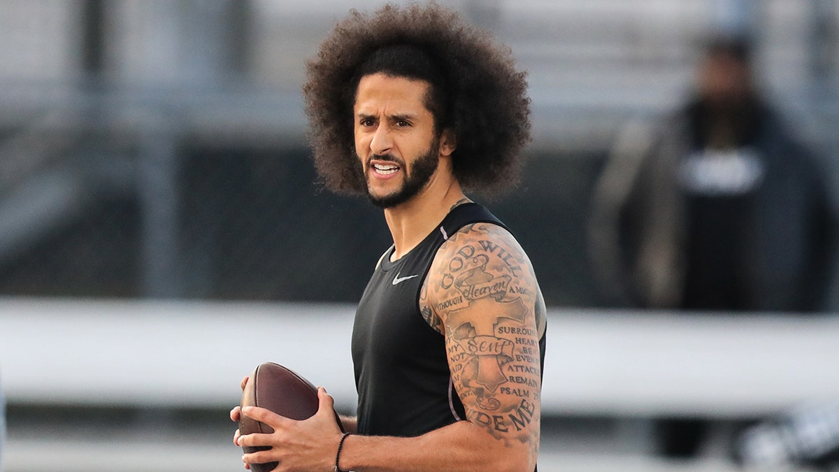 Colin Kaepernick in a work out