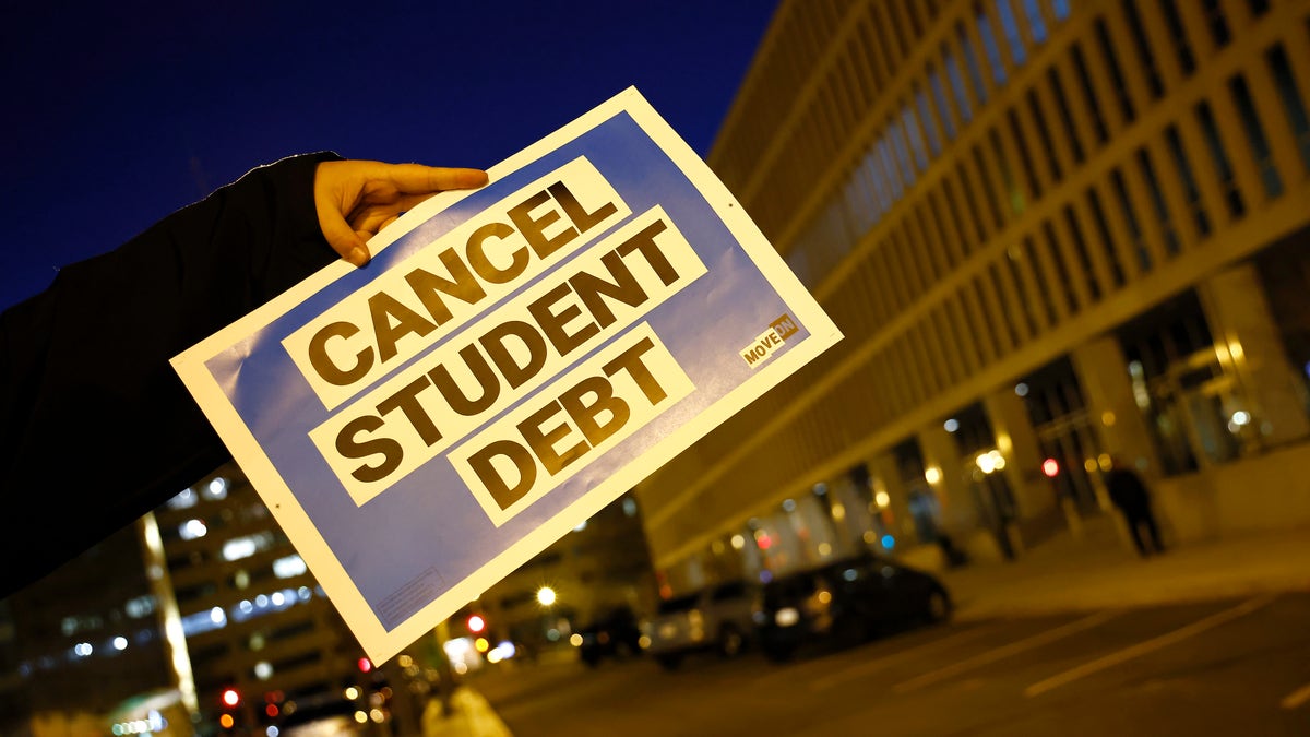 Sign of cancel student debt