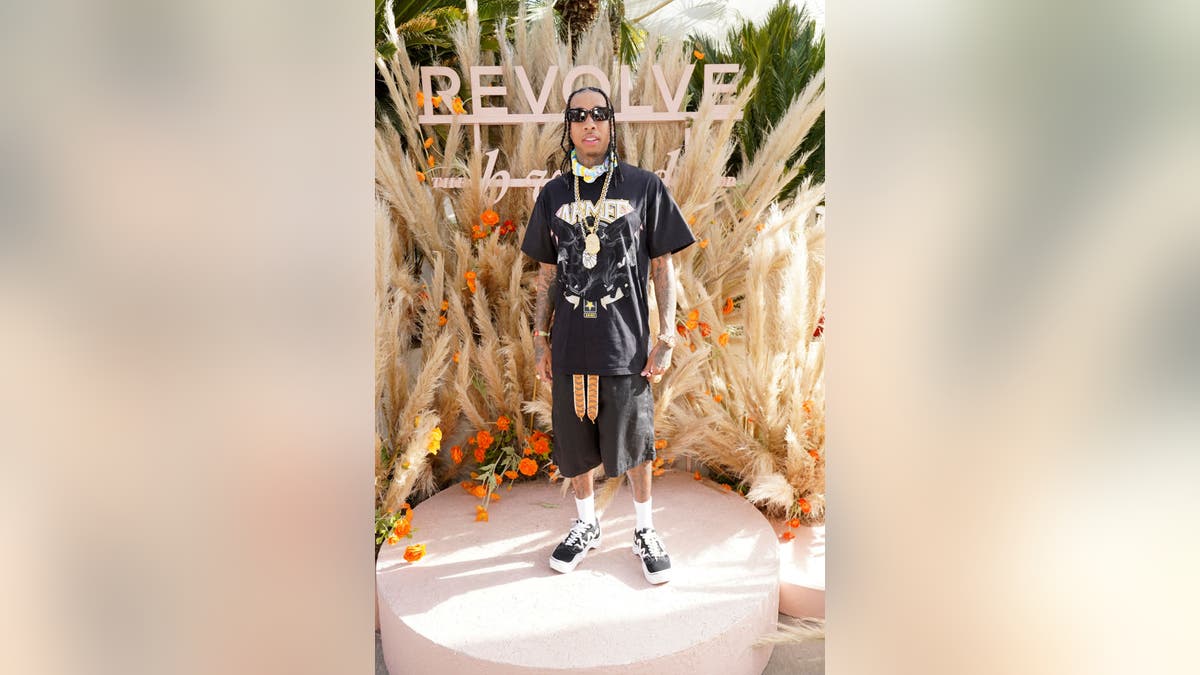 Kylie Jenner's ex-boyfriend, Tyga, stopped by the Revolve Festival before making a guest appearance during Doja Cat's Coachella performance on Sunday night.