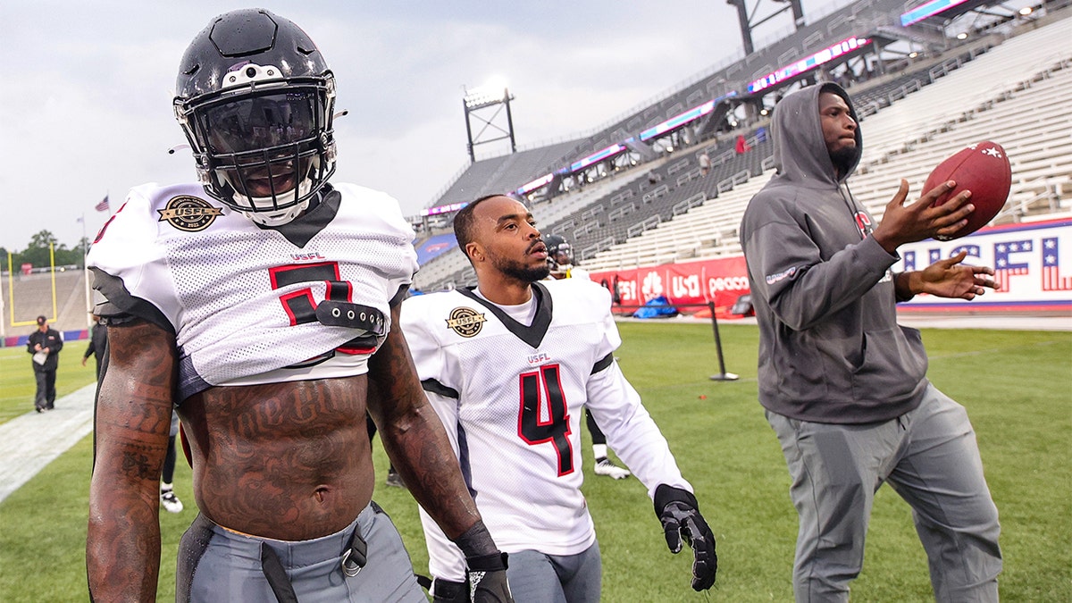 Reggie Northrup, left, and Will Likely of Houston Gamblers 