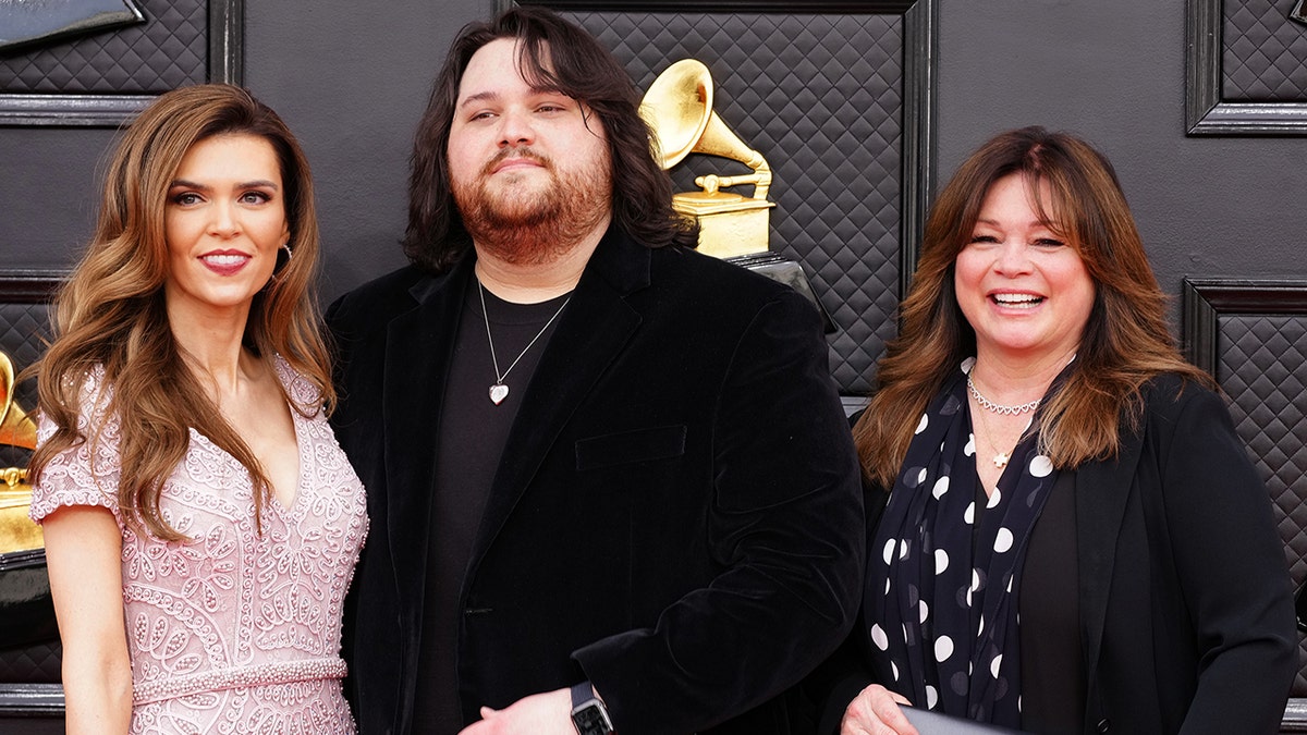 Andraia Allsop, Wolfgang Van Halen, and Valerie Bertinelli at the 64th Annual GRAMMY Awards in 2022