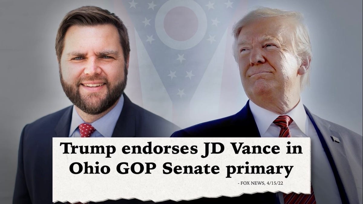 With Cruz Backing Mandel Brushes Off RINO Attacks After Book Alleges   JD Vance Trump Ad 