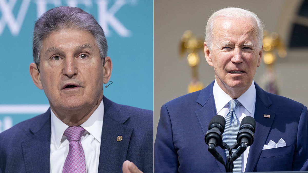 President Biden, right, and Joe Manchin, left