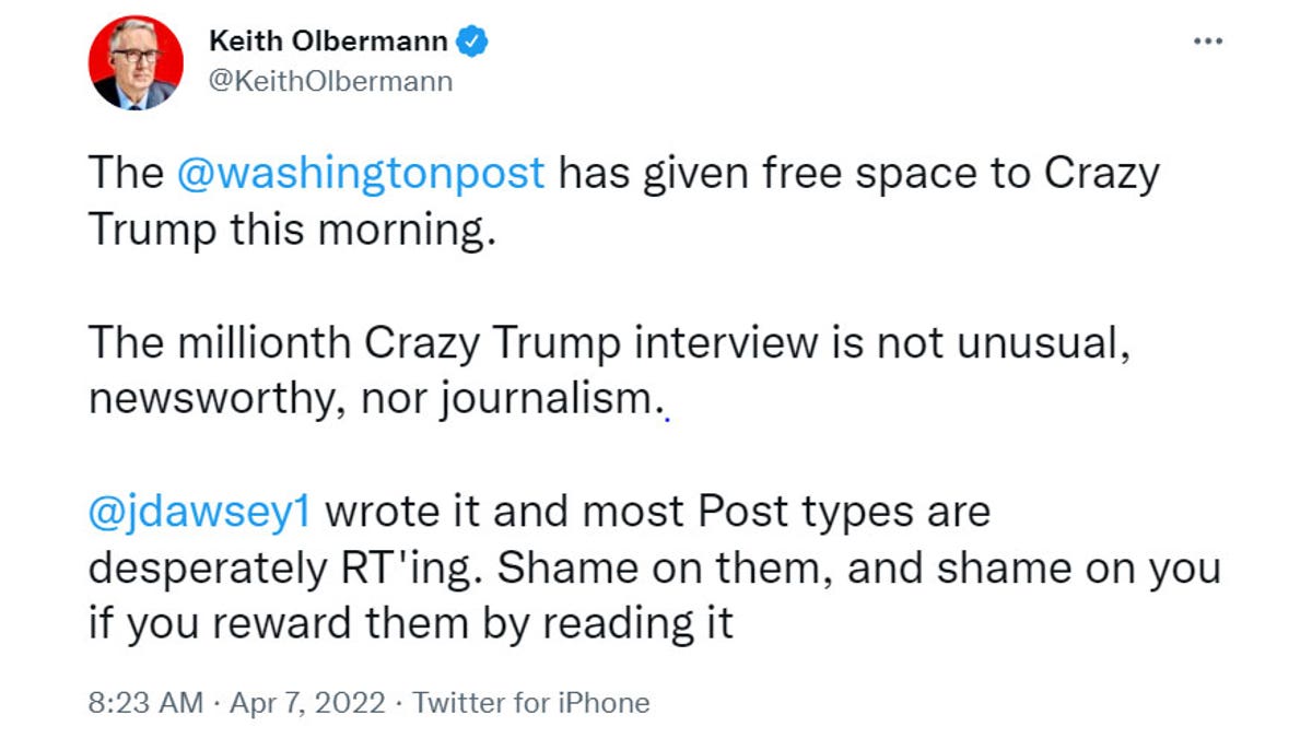 Keith Olbermann Tweet