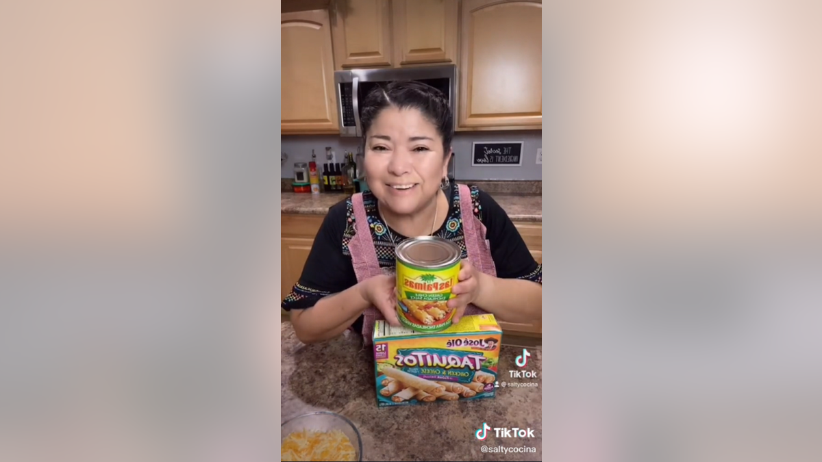 Ana Maria Regalado shows off lazy enchiladas recipe ingredients