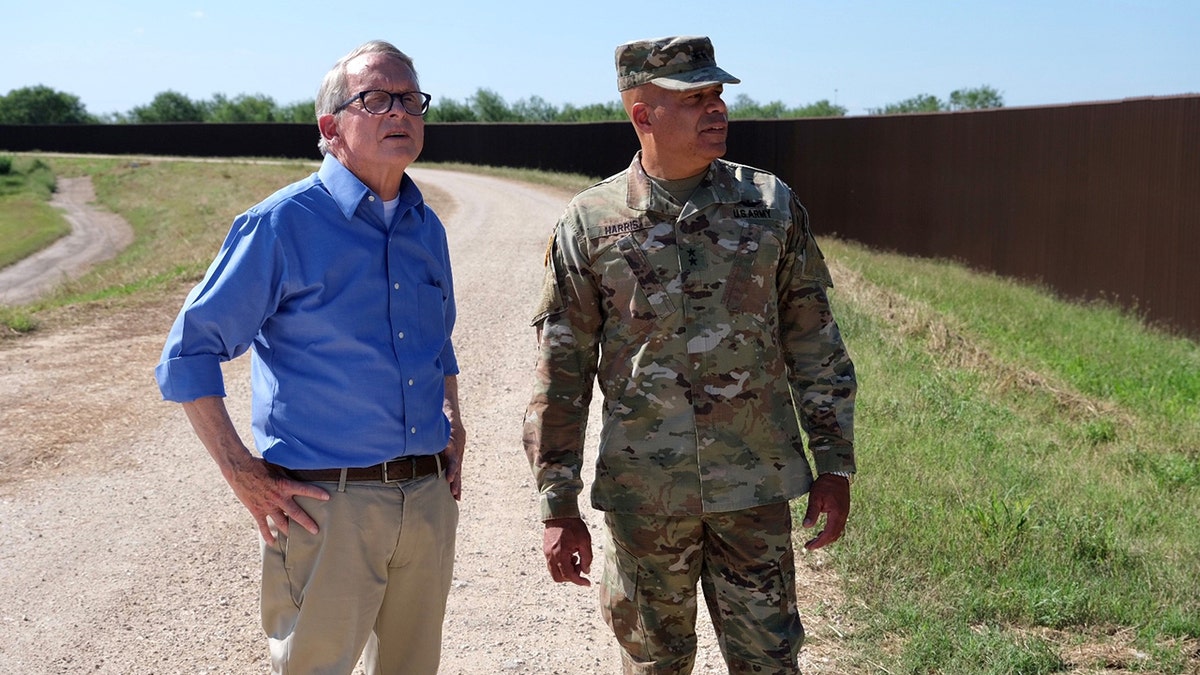 Ohio Gov. Mike DeWine tours the southern border during a trip to Texas in 2021.