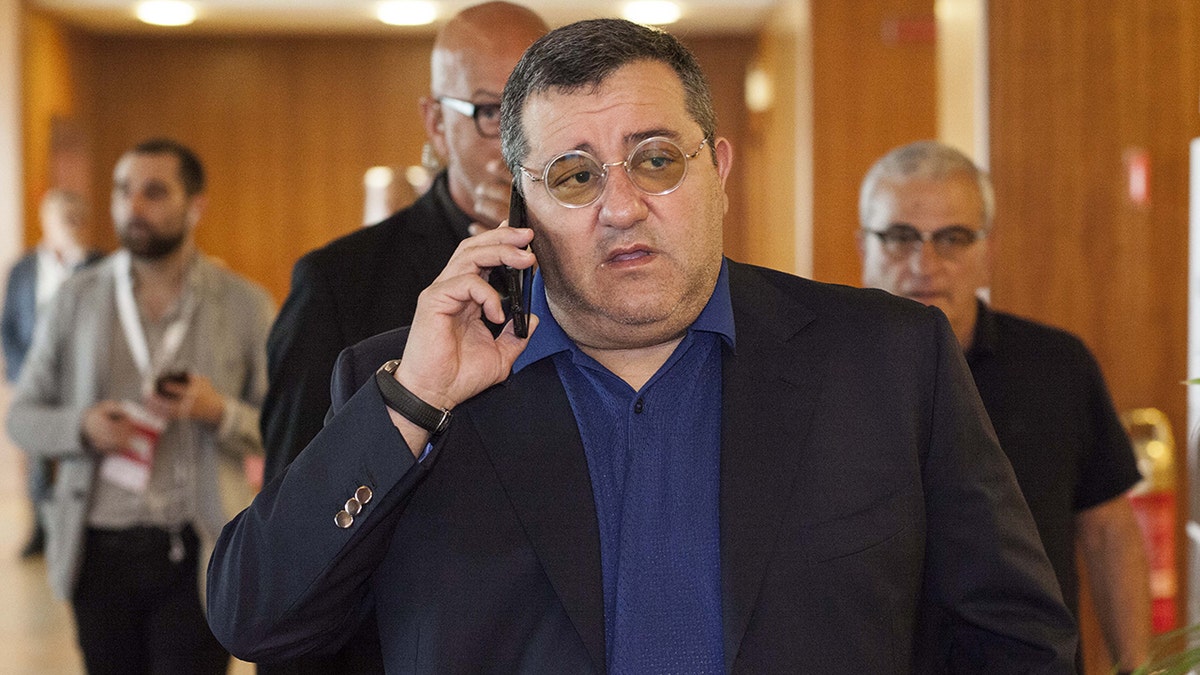 FILE - Mino Raiola in Naples, May 28, 2018. (Photo by Paolo Manzo/NurPhoto via Getty Images)