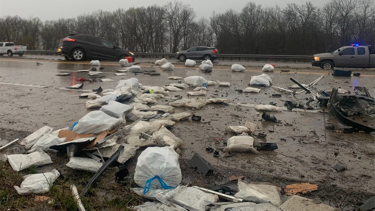 The Missouri State Highway Patrol said troopers found 500 pounds of weed on a highway after a crash on April 20, 2022.
