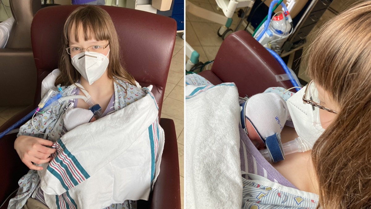 Megan Baker holds her daughter, Grace Lyn Baker.