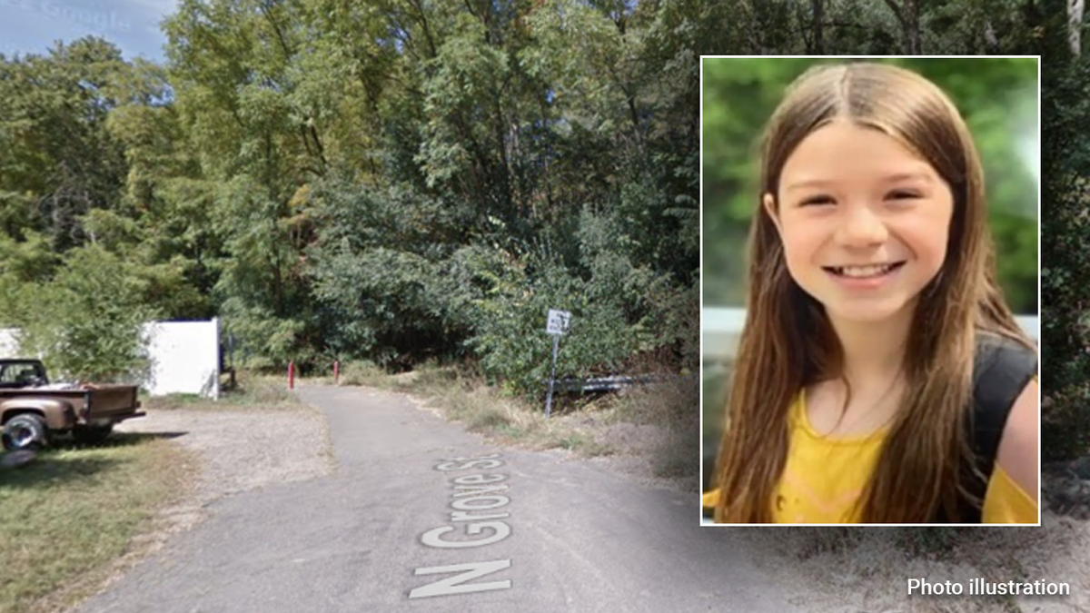 Lily Peters portrait inset or a Google Maps image of a trail near where her remains were found.
