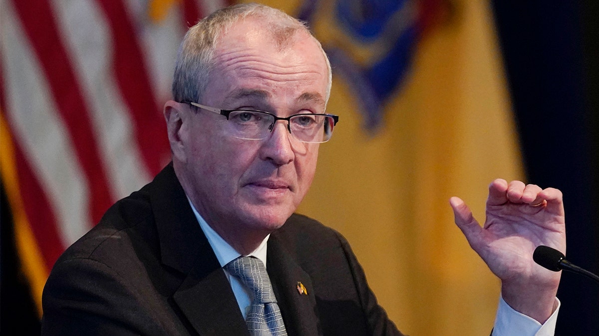Phil Murphy, the governor of New Jersey, holds a press conference