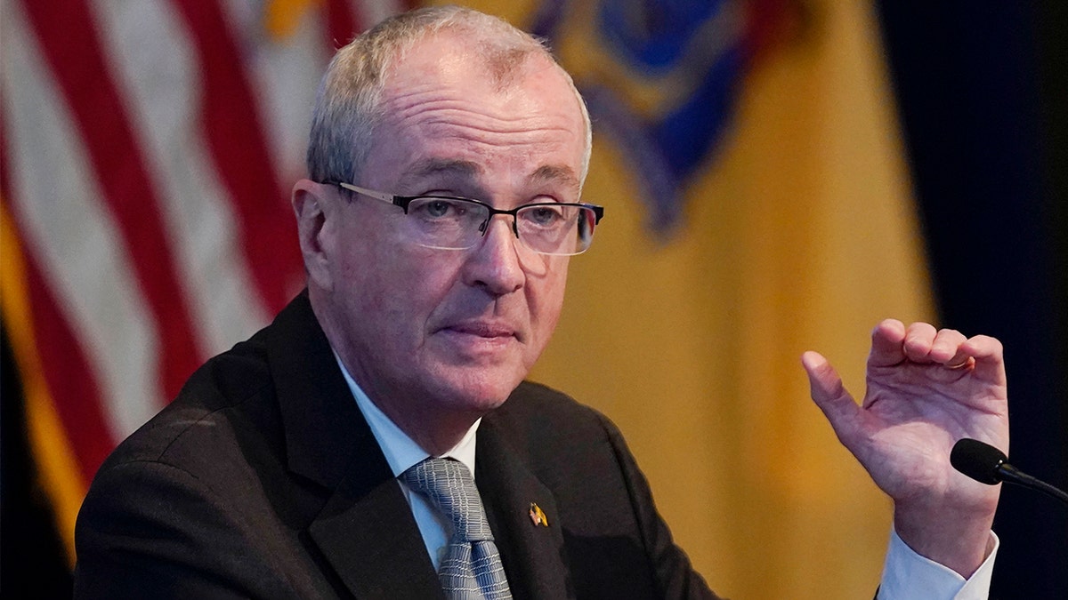 FILE -New Jersey Governor Phil Murphy speaks to reporters during a briefing in Trenton, N.J., Monday, Feb. 7, 2022. (AP Photo/Seth Wenig, File)