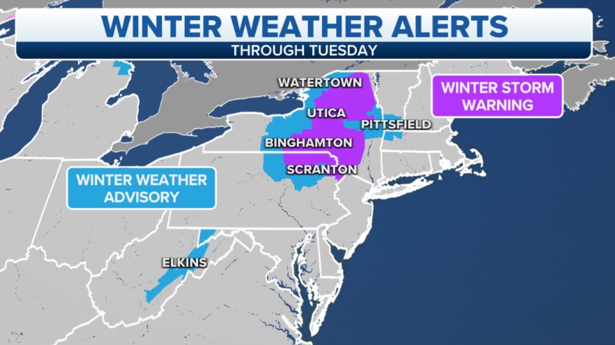 Northeastern winter weather alerts