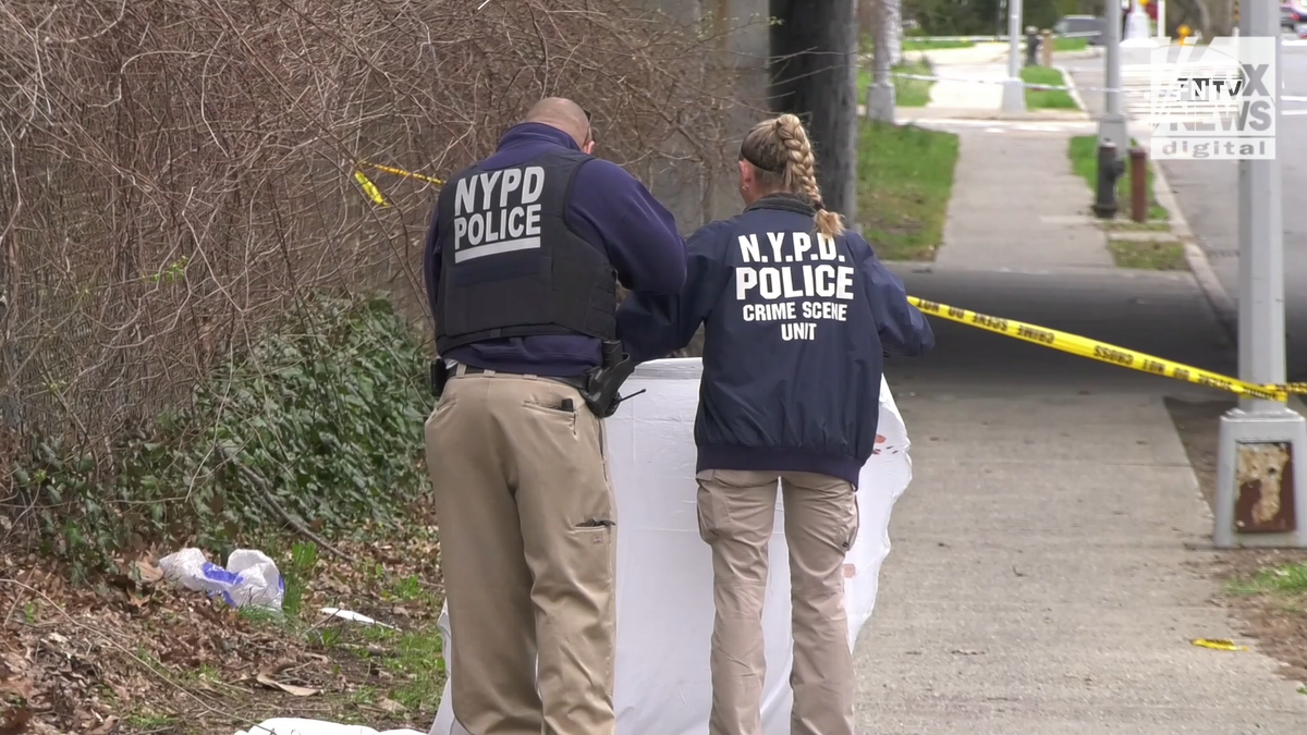 NYPD detectives investigating a crime scene