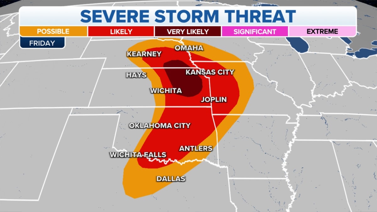 Map of severe storm threats