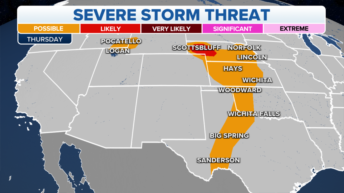 Severe storm threat map