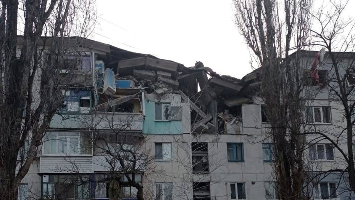 A residential building damaged by a military strike, as Russia's attack on Ukraine continues, is seen in Lysychansk, Luhansk region, Ukraine in this handout picture released March 30, 2022. Press service of the State Emergency Service of Ukraine/Handout via REUTERS