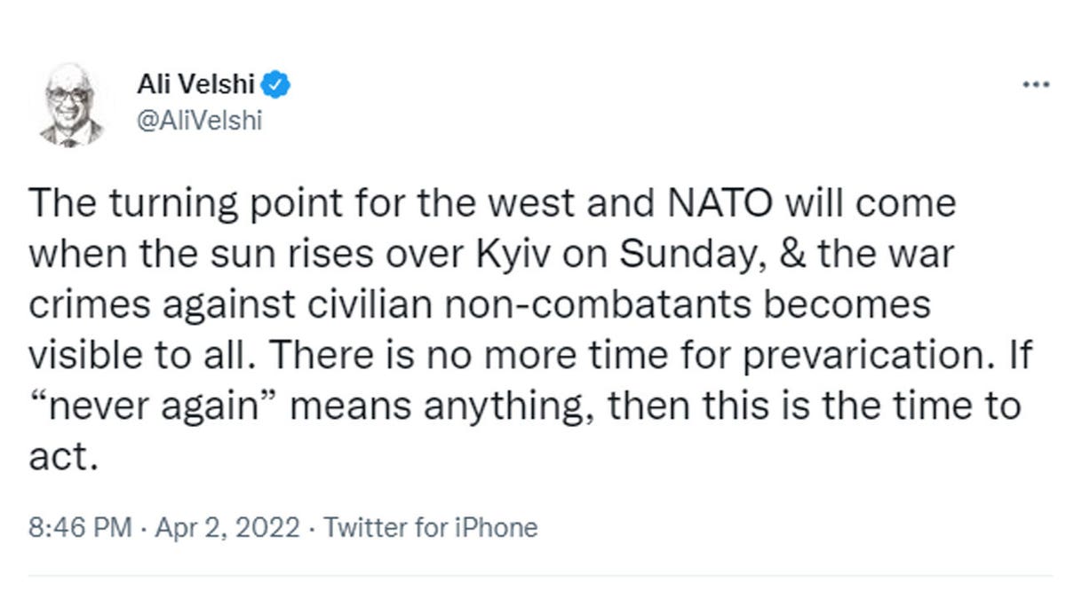 Tweet from MSNBC host Ali Velshi