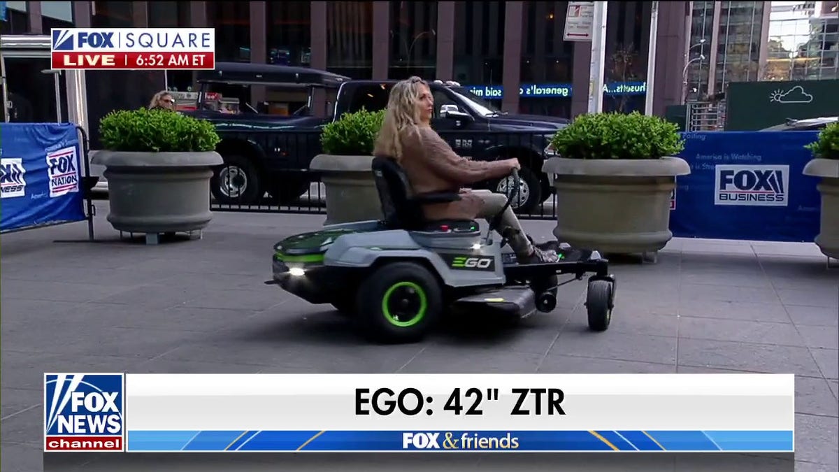 EGO lawn mower on Fox Square