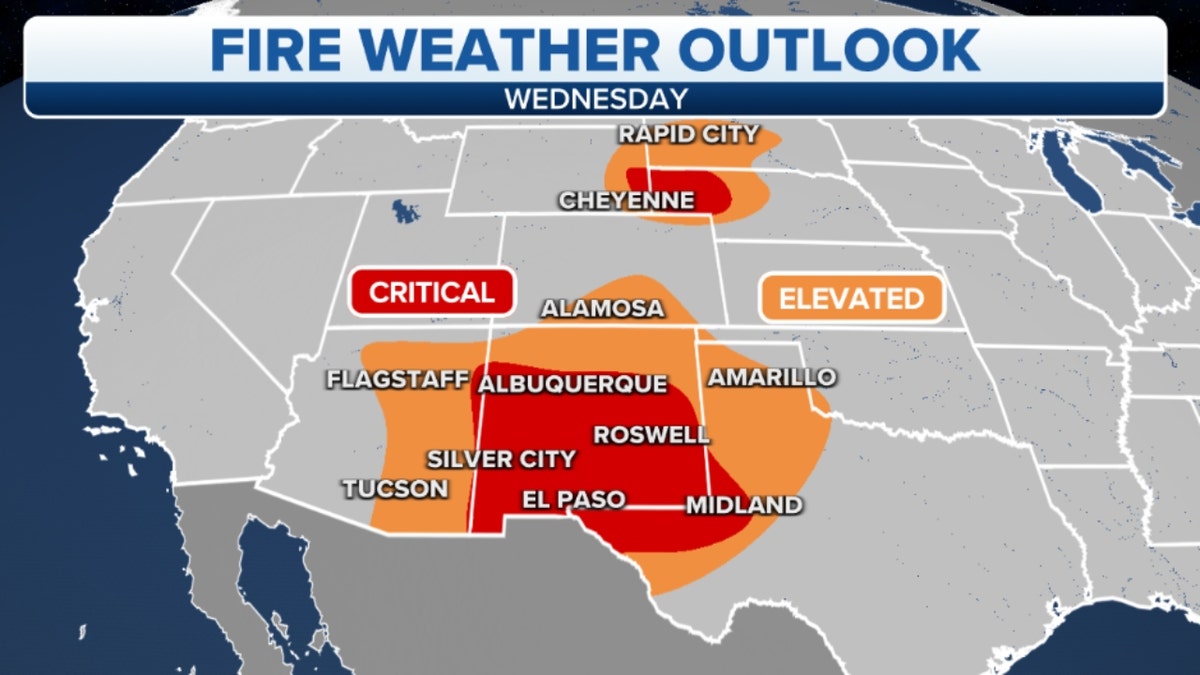 Map of western fire weather