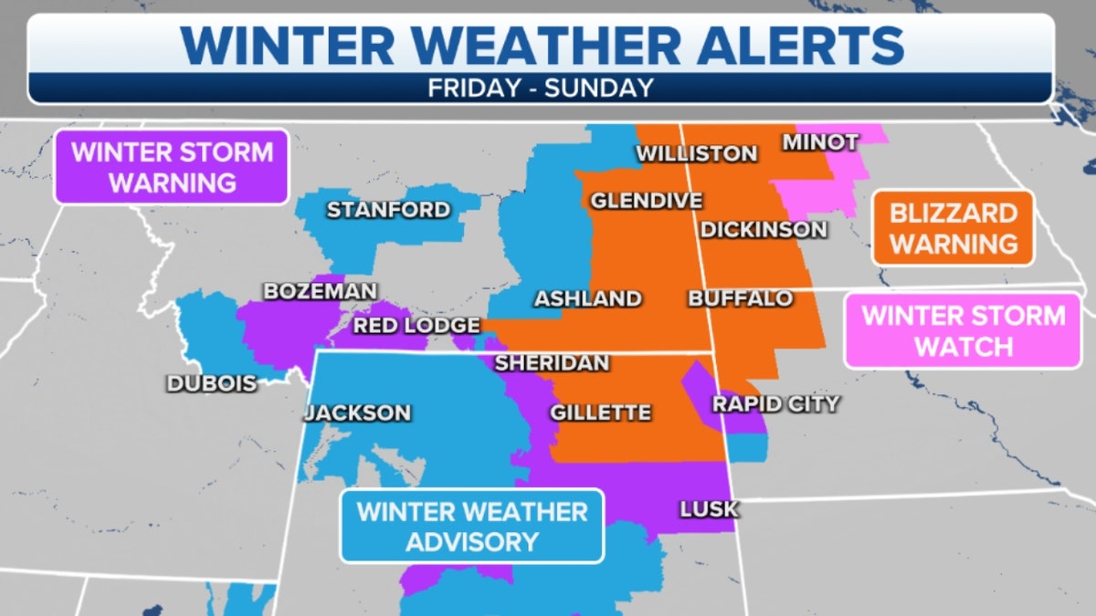 Map of winter weather alerts