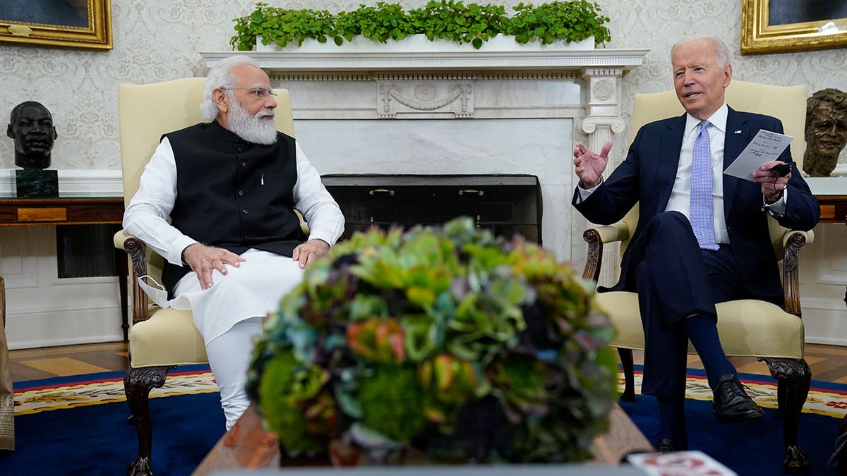 President Joe Biden meets with Indian Prime Minister Narendra Modi in the Oval Office of the White House, Sept. 24, 2021, in Washington.