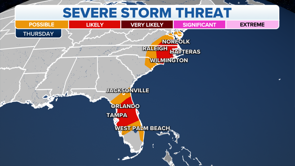 Eastern severe storm threat