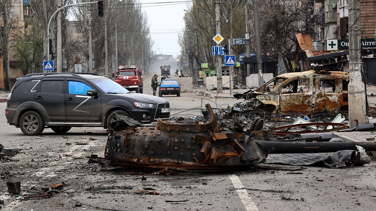 Mariupol Ukraine destroyed tank