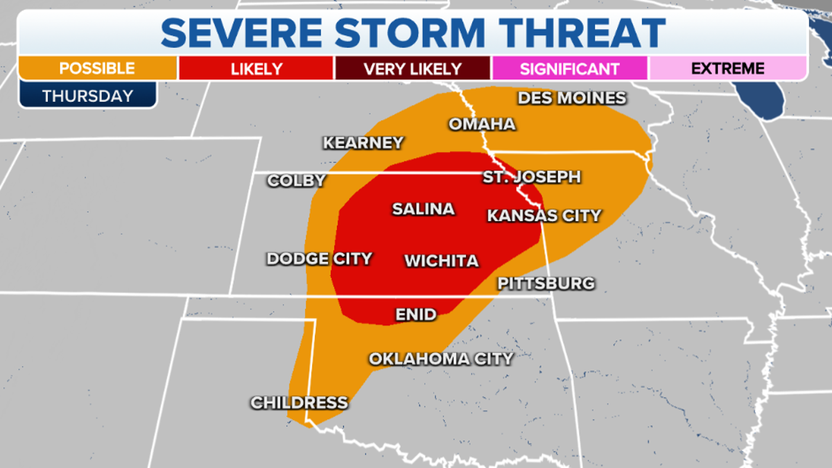 Map of severe storm threats