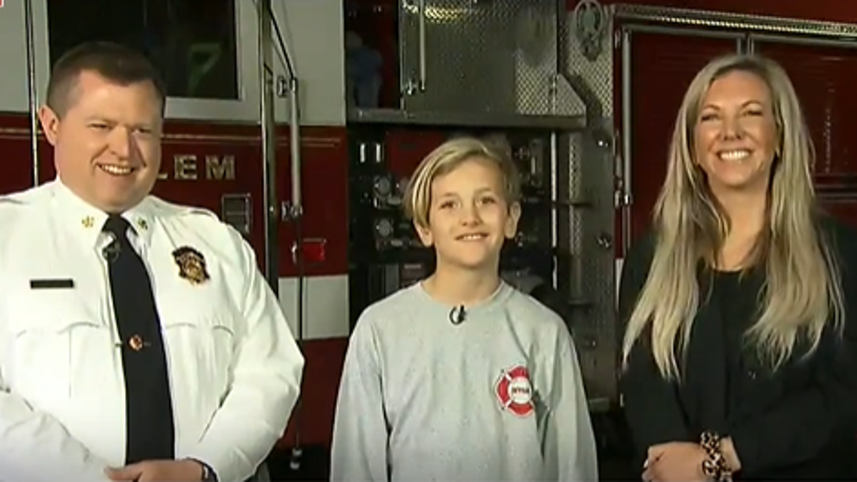 Jackson Gilchrist, mother Dayna Gilchrist and fire chief Larry Best join 'Fox & Friends'